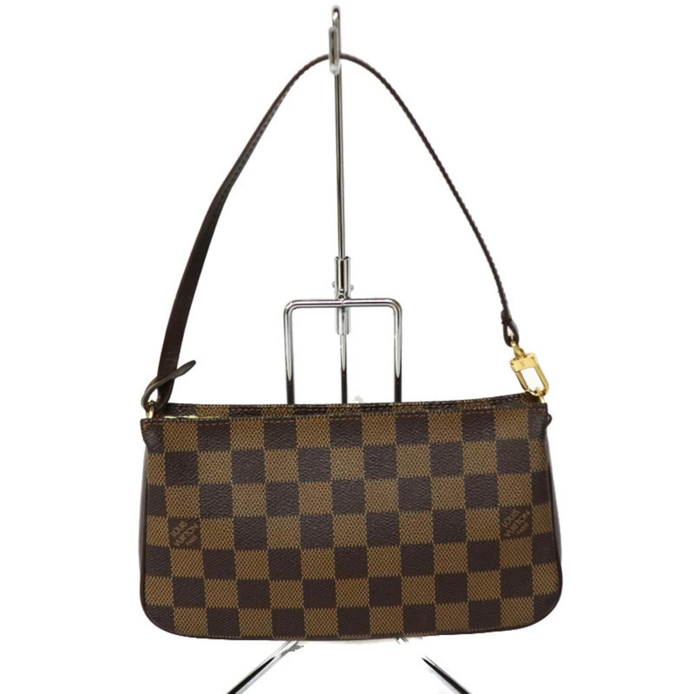LOUIS VUITTON Navona Handbag Accessory Clutch Damier Ebene Brown Canvas Bag